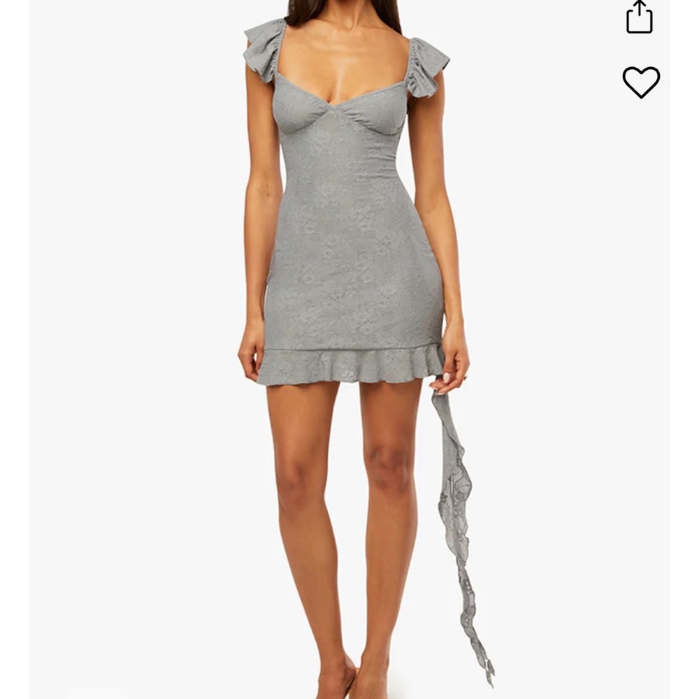 NET WeWoreWhat Asymmetrical lace mini dress